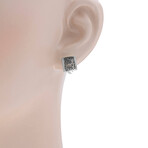 Piero Milano // 18K White Gold + Black Rhodium Diamond Huggie Earrings // New