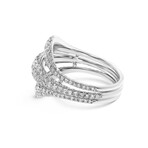 Kwiat // 18K White Gold Diamond Three Band Cocktail Ring // Ring Size: 5.5 // New