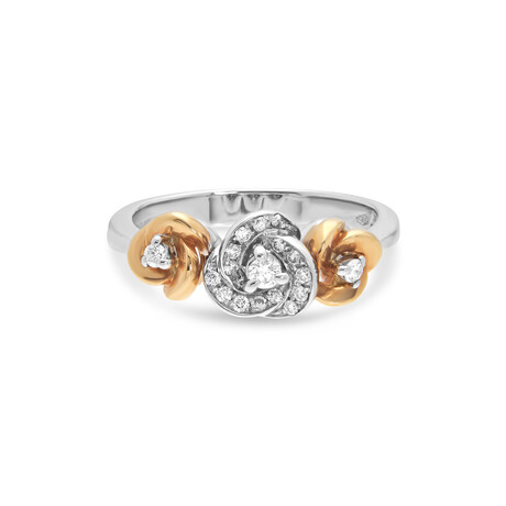 Damiani // 18K White Gold + 18K Yellow Gold Diamond Band Ring // Ring Size: 7.5 // New
