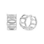 Damiani // Damianissima 18K White Gold Diamond Huggie Earrings // New