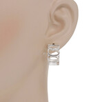 Damiani // Damianissima 18K White Gold Diamond Huggie Earrings // New