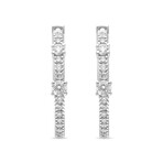Damiani // 18K White Gold Diamond Huggie Earrings // New