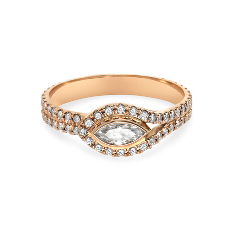 Kwiat // 18K Rose Gold Diamond Button Ring // Ring Size: 6.25 // New