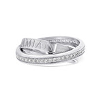 Damiani // 18K White Gold Diamond Band Ring // Ring Size: 7.25 // New