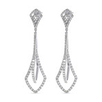 Ina Mar // 18K White Gold Diamond Drop Earrings // New