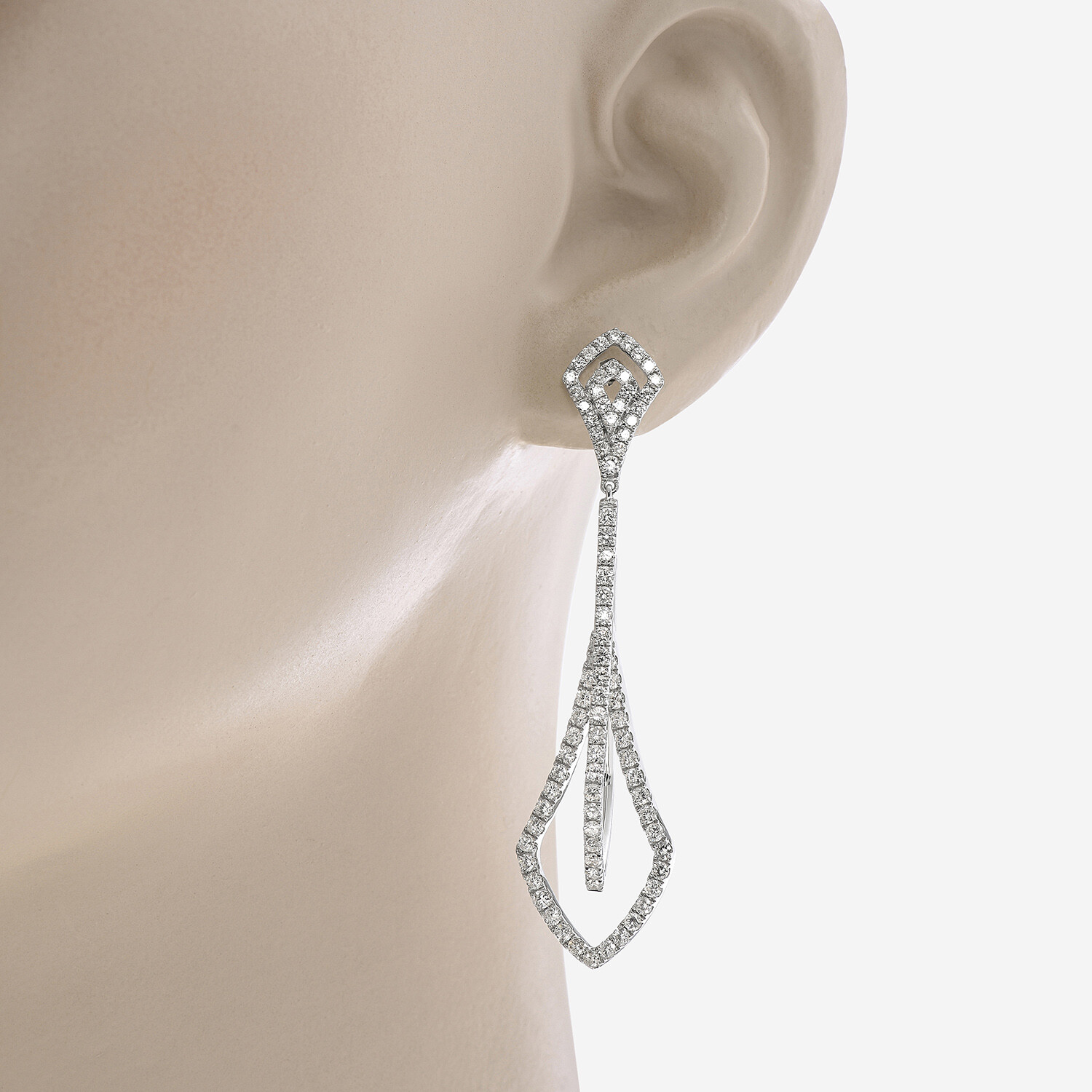 Ina Mar // 18K White Gold Diamond Drop Earrings // New - Luxe Jewelry ...