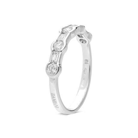 Damiani // 18K White Gold Diamond Wedding Band Ring // Ring Size: 7.25 // New