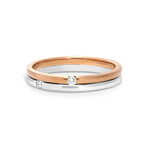 Damiani // 18K Rose Gold + 18K White Gold Diamond Band Ring // Ring Size: 6.25 // New