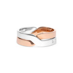 Damiani // 18K White Gold + 18K Rose Gold Band Ring // Ring Size: 8 // New