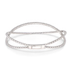 Tresorra // 18K White Gold Diamond Bangle Bracelet // 6.75" // New