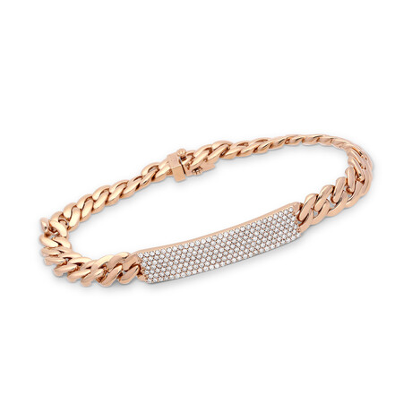 Damiani // Gourmette D 18K Rose Gold Diamond Link Bracelet // 7.25" // New