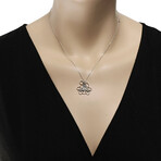 Minu by Giovanni Ferraris // 18K White Gold Diamond Playful Teddy Bear Pendant Necklace // 14"-16" // New