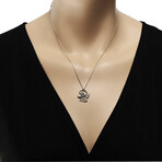 Minu by Giovanni Ferraris // 18K White Gold Diamond Angel Charm Pendant Necklace // 14"-16" // New