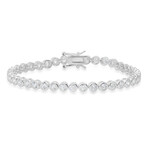 Sterling Silver 7.25" Bezel-set Round-cut CZ Tennis Bracelet