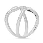 Sterling Silver CZ Snake X Ring (6)