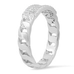 Sterling Silver CZ Curb Link ID Ring (6)
