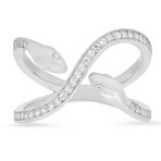 Sterling Silver CZ Snake X Ring (6)