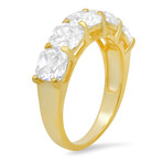 14k Yellow Gold Over Silver 5-stone Cushion-cut CZ Ring (6)