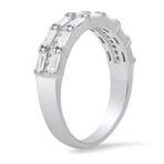 Sterling Silver Baguette-cut CZ Band Ring (6)