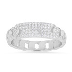 Sterling Silver CZ Curb Link ID Ring (6)