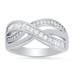 Sterling Silver Crossover CZ Ring (6)