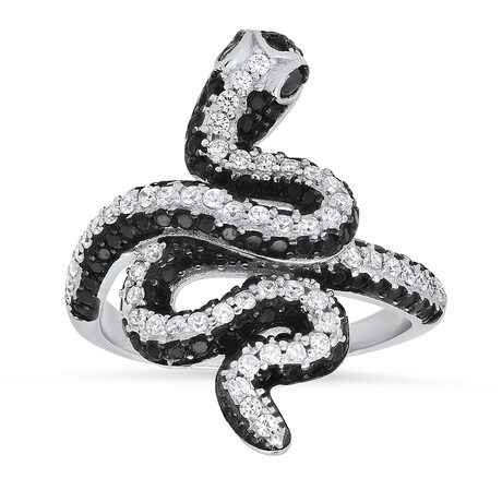 Sterling Silver CZ Snake Ring (6)