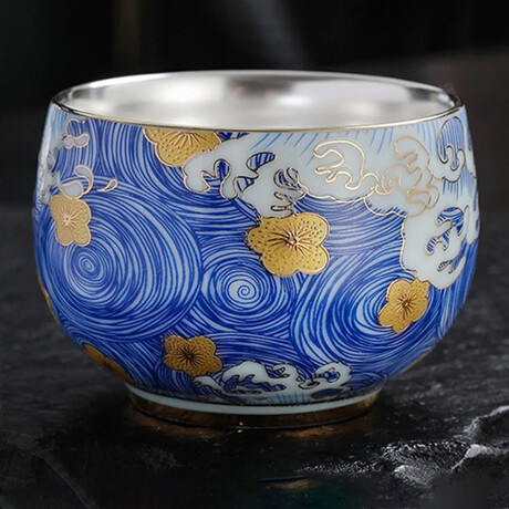Sea Blossoms Silver Lined Teacup