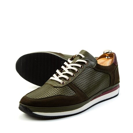 Soft Mix Nubuck Genuine Leather Shoes // Khaki (Euro: 39)