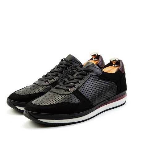 Soft Mix Nubuck Genuine Leather Shoes // Black (Euro: 39)