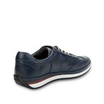 Men's Genuine Leather Casual Sneakers // Navy Blue (Euro: 40)