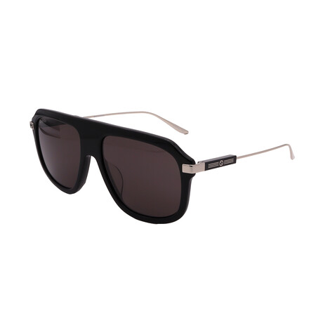 Gucci // Men's // GG1309S-005 Aviator Sunglasses // Black Silver + Gray