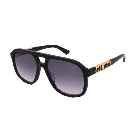 Gucci // Men's // GG1188S-002 Aviator Sunglasses // Black + Gray Gradient