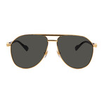 Gucci // Men's // GG1220S-001 Aviator Sunglasses // Gold + Dark Gray