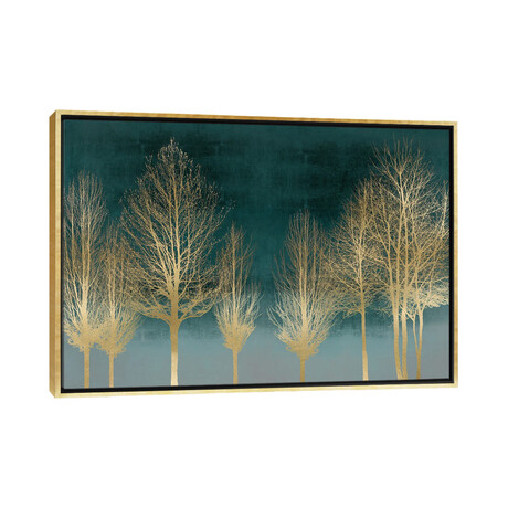 Gold Forest On Teal by Kate Bennett (18"H x 26"W x 1.5"D)