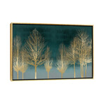 Gold Forest On Teal by Kate Bennett (18"H x 26"W x 1.5"D)