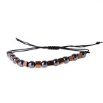 Beaded Hematite Bracelet Set // Brown