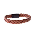 Braided Faux Leather Bracelet // Tan
