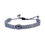 Beaded Arrow & Sphere Shape Hematite Bracelet // Gray