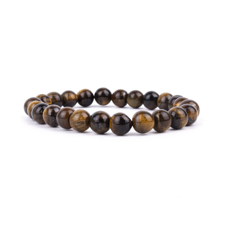 Beaded Tiger Eye Bracelet // Brown