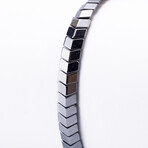 Beaded Point Arrow Shape Hematite Bracelet // Gray