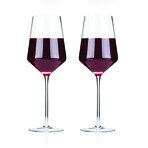 Raye Angled Crystal Bordeaux Glasses