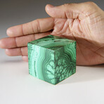 Genuine Polished Malachite Cube // 479.4 grams