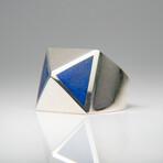 Genuine Lapis Lazuli Sterling Silver Men's Ring // Size 10