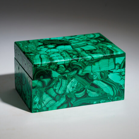 Genuine Malachite Jewelry Box // 1.8 lbs