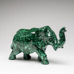 Genuine Polished Malachite Elephant Carving // 3.6 ilbs