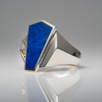 Genuine Lapis Lazuli Sterling Silver Men's Ring // Size 10.5
