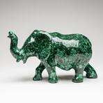 Genuine Polished Malachite Elephant Carving // 3.6 ilbs