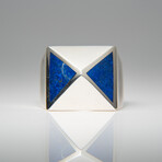 Genuine Lapis Lazuli Sterling Silver Men's Ring // Size 10
