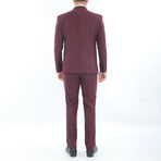 3-Piece Slim Fit Suit // Burgundy (Euro: 56)