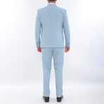 3-Piece Slim Fit Suit // Pale Blue (Euro: 46)